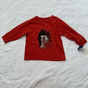 NWT Ralph Lauren Kids Red Graphic Long Sleeve Tee